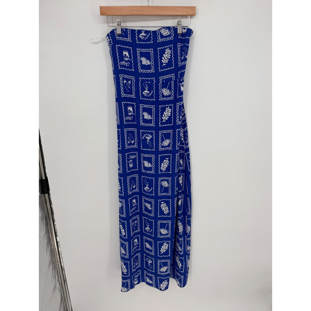 Blue Printed Maxi Dress
